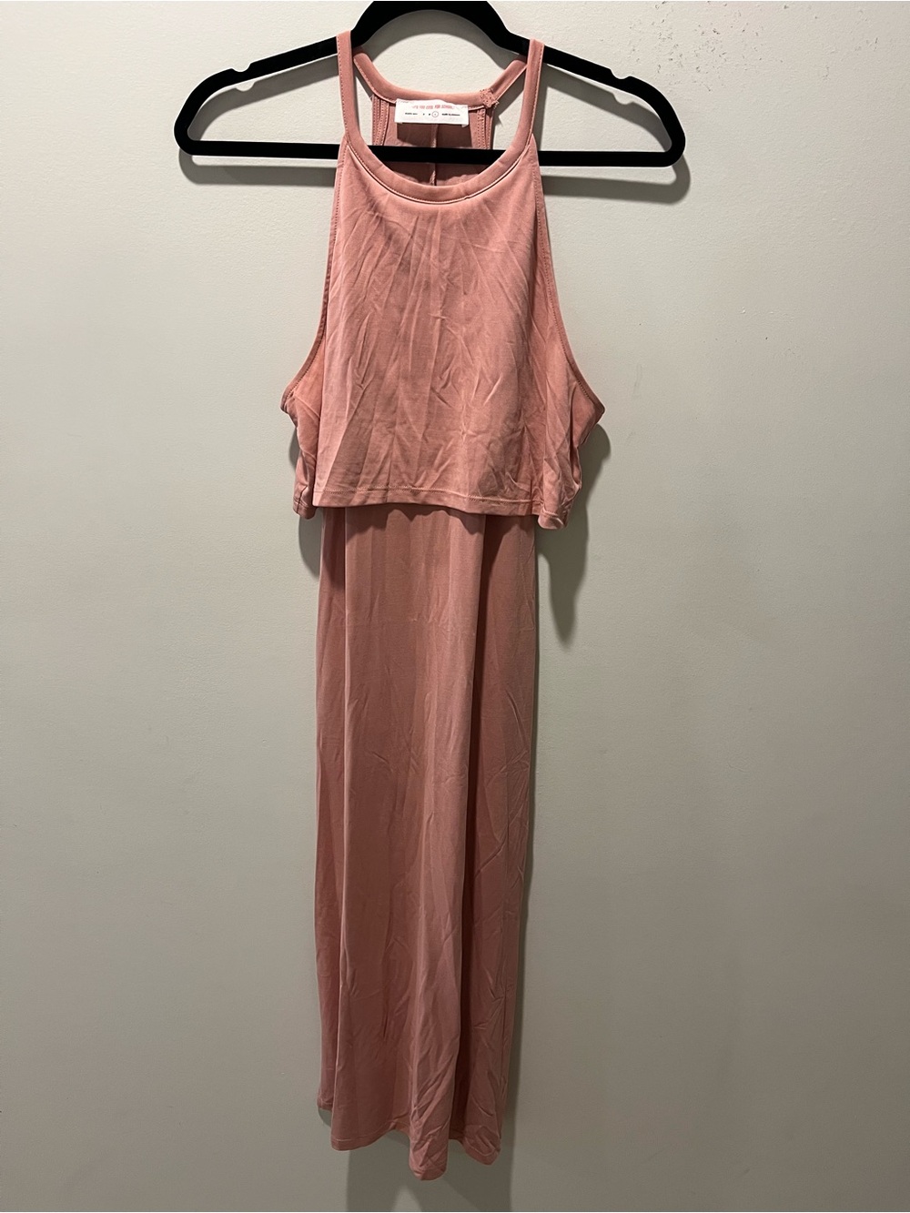 Double Zero “It’s Too Cool for School” Dusty Rose Sleeveless Midi Tank Dress L